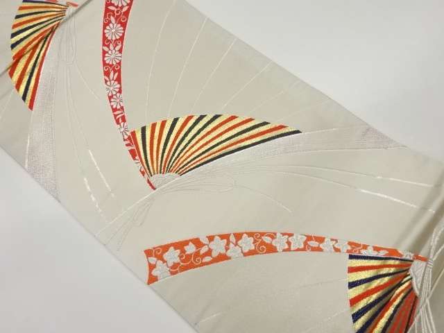 JAPANESE FUKURO OBI / WOVEN FLOWER ARABESQUE